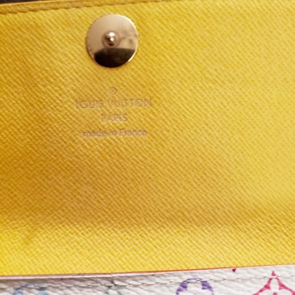 Louis Vuitton White Multicolor Murakami Continental Long Wallet Yellow Interior - Picture 7 of 16